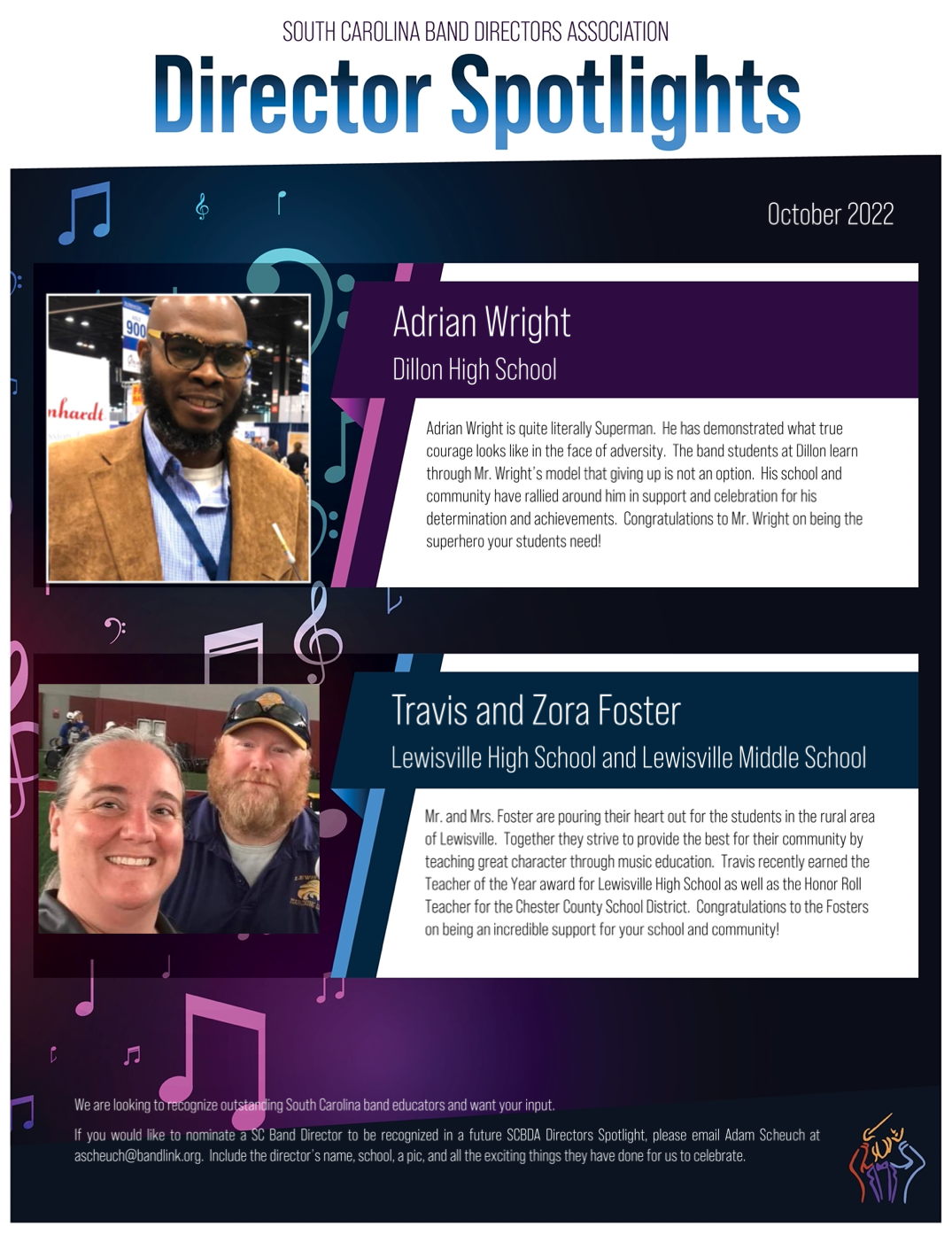 Director Spotlights October 2022 South Carolina Band Directors